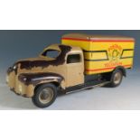 A Clockwork Tinplate Delivery Van "POSTAGE, TELEGRAPH" with "W" or "M" logo to base, motor does