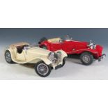 Two Franklin Mint 1:24 Scale Models, 1935 Mercedes - Benz 500K Special Roadster, 1938 Jaguar SS-100.