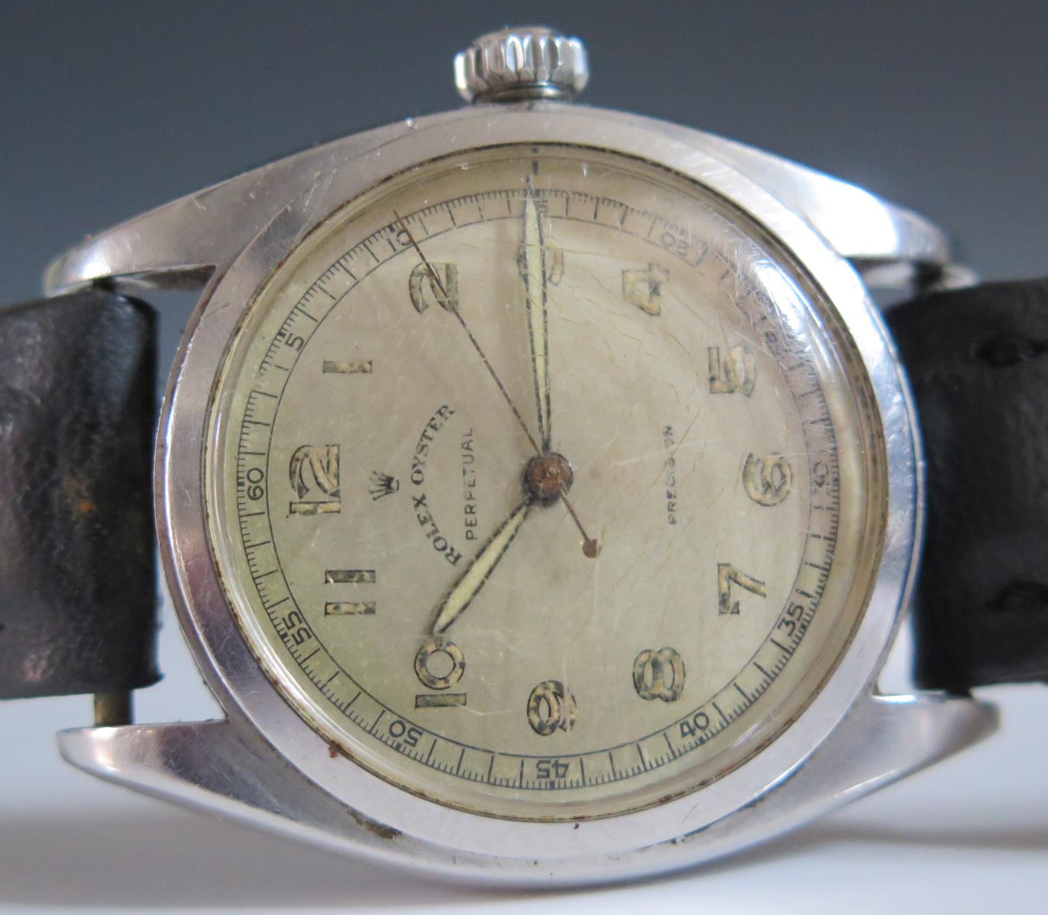 A 1950's Gent's Rolex Oyster Perpetual Precision Wristwatch, ref. 6098, 37mm case no. 726545,