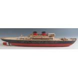 A 1940's Clockwork Tinplate Ocean Liner Ship, Unknown Manufacturer, marked made in Germany U.S.