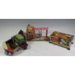 A Selection of Tinplate Toys including a clockwork Japanese Animal House