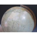 A Terrestrial Globe with compass to stand, 55cm high. Faults