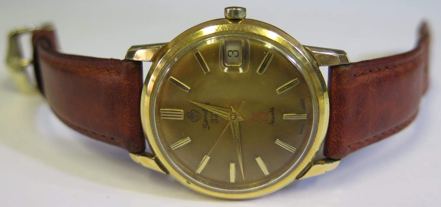 A Sandoz 333 Automatic Gent's Wristwatch with gold plated 35mm case, 25 jewel movement, running