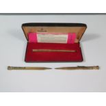 A Cased Parker 12ct Rolled Gold Ballpoint Pen and two others
