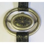 An Obrey Silver Cased Wristwatch, running