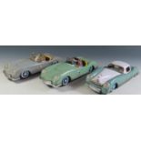 Three Chinese Tinplate Sports Cars (22cm approx.)