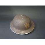 A WWII Brodie Wardens Helmet