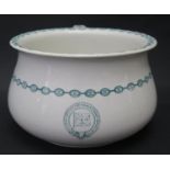 A Telegraphic Construction and Maintenance Company Limited Chamber Pot. Label to base indicates it