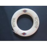 A ROYAL BARGE Miniature Life Ring, 19.5cm