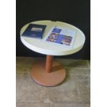 A CUNARD QE2 Premium Cabin Coffee Table with brochure sheet showing a similar table in cabin. Also