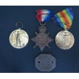 A WWI Victory Medal and 1914 Star awarded to RT2634S-SGT (CPL on star) H.E. SANDERS. A.S.C. Also