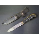 A 19th Century Trench Sheath Knife Dagger with E. & F. Horster Solingen steel blade, 25cm