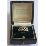 A John Donald 18ct Yellow Gold and Diamond Dress Ring in original box, London 1965, size I.5, 6.