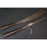Two Early Polearm Blades, longest 54cm