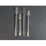 Four Silver Pickle Forks, 89g