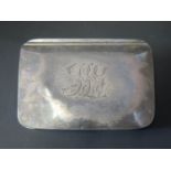 A WWI Period Officer's Silver Plated Base Metal Sandwich Box by James Dixon & Sons