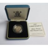 A Royal Mint 1997 Silver Proof One Pound Coin with COA