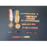 A Pair of WWI Medals awarded to 2.LIEUT. J.O.ATCHISON. YORKS. L.I. and ribbon bars