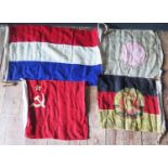 Four Small Flags, largest 70x45cm