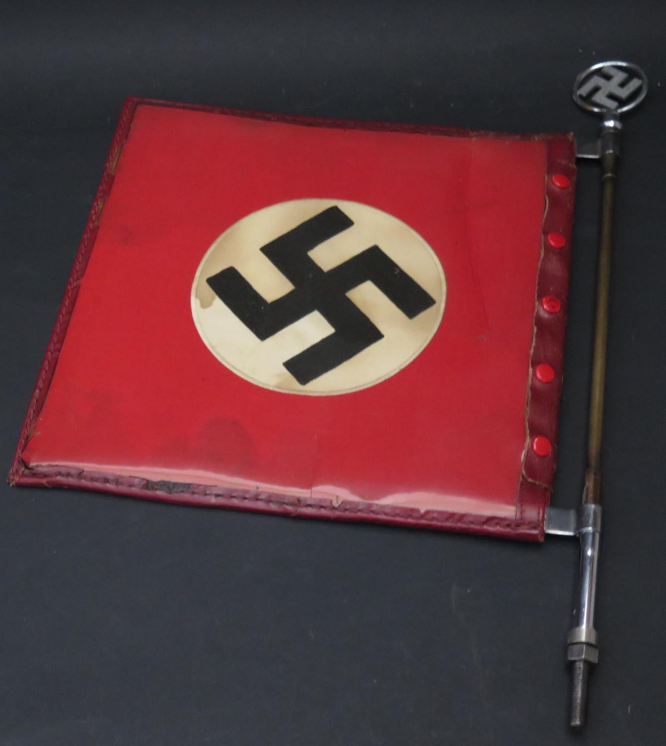 An Extremely Rare WWII German High Ranking Officer's Swastika Car Pennant, 47cm overall length - Image 2 of 2
