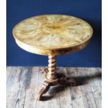 A 19th Century Italian Sorrento Marquetry Occasional Table decorated with a central dancing scene