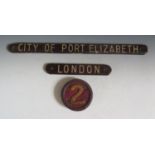 CITY OF PORT ELIZABETH No. 2 Lifeboat Plaque LONDON, 14cm diam.