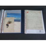 Two Folders of Maritime Brochures, menus, cigarette cards etc.