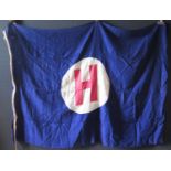 A Maritime Flag _ blue with white circle and red H, 210x147