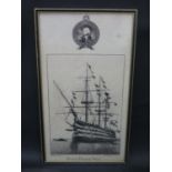 S.W. Green 1908, Nelson's Flagship "Victory", engraving, F&G, 48x26.5cm