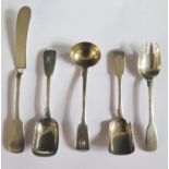 A Selection of Victorian Cutlery, 147g, knife 18.5cm