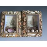 A Pair of Maritime Shell Pictures, 21x17cm