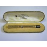 A Cased 9ct Gold Waterman's Ideal Fountain Pen, London 1938