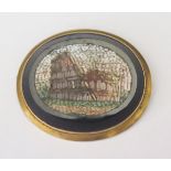 A 19th Century Gold Mounted Micromosaic Brooch, 51x40mm. Pin missing