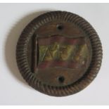 AFS carved wooden lifeboat? plaque, 12.5cm diam.