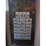 A Framed Set of Will's Cigarette Card Ship Portraits, 57x27cm