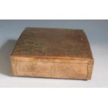 A V.-E. World War II Battlefields of Europe Hinged Copper Cigarette Box, 16x16x5.5cm
