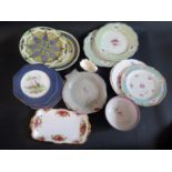 A Selection of Ceramics including Chamberlains Worcester Plates, early Crown Derby, Royal Albert Old