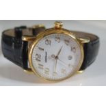 An 18K Gold MONTBLANC Wristwatch, boxed and with service guide