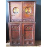 An Early Arts & Crafts Cabinet in the Reformed Gothic Movement Style with roundels to the top