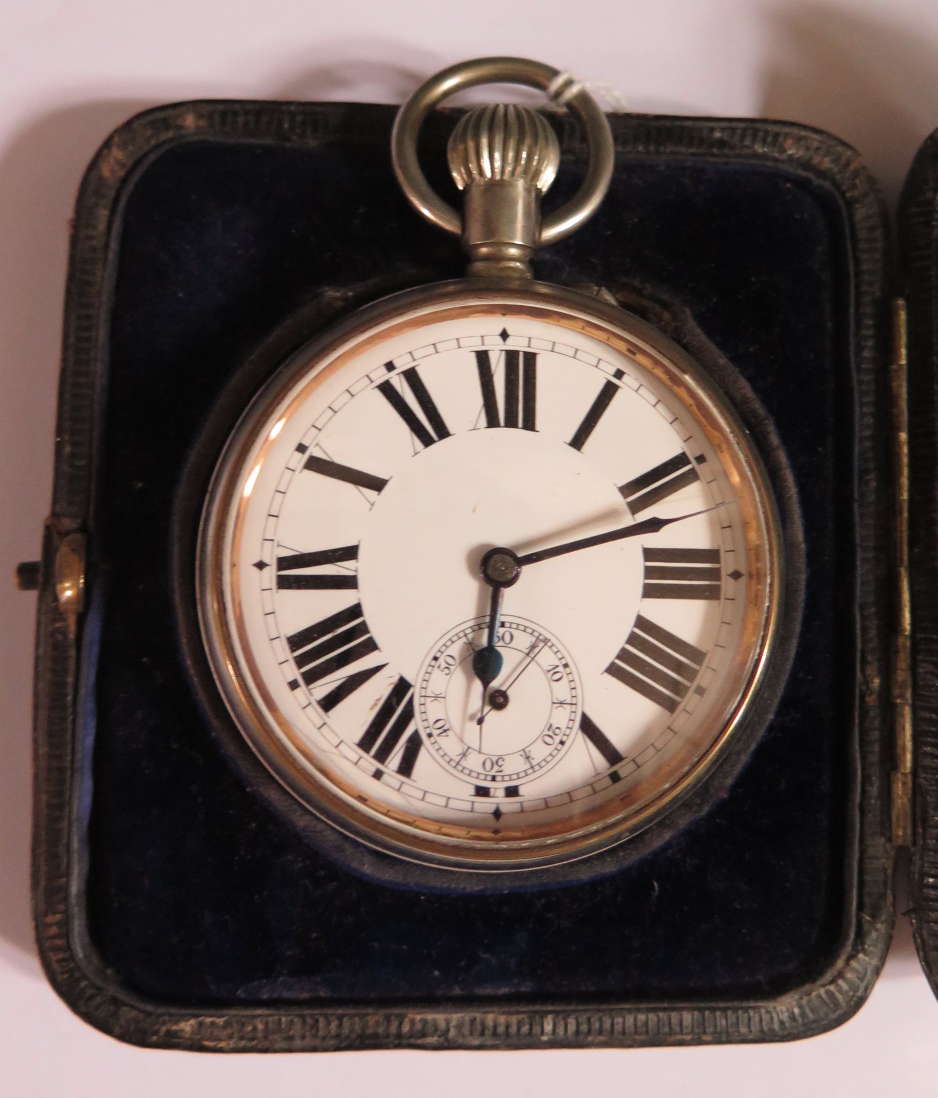 An Edward VII Silver Goliath Pocket Watch Easel Back Case, Birmingham 1901, Henry Matthews and