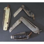 Four Pocket Knives, one with military markings