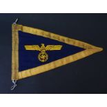 A WWII German Kriegsmarine Admiral's Car Pennant, 34.5cm long