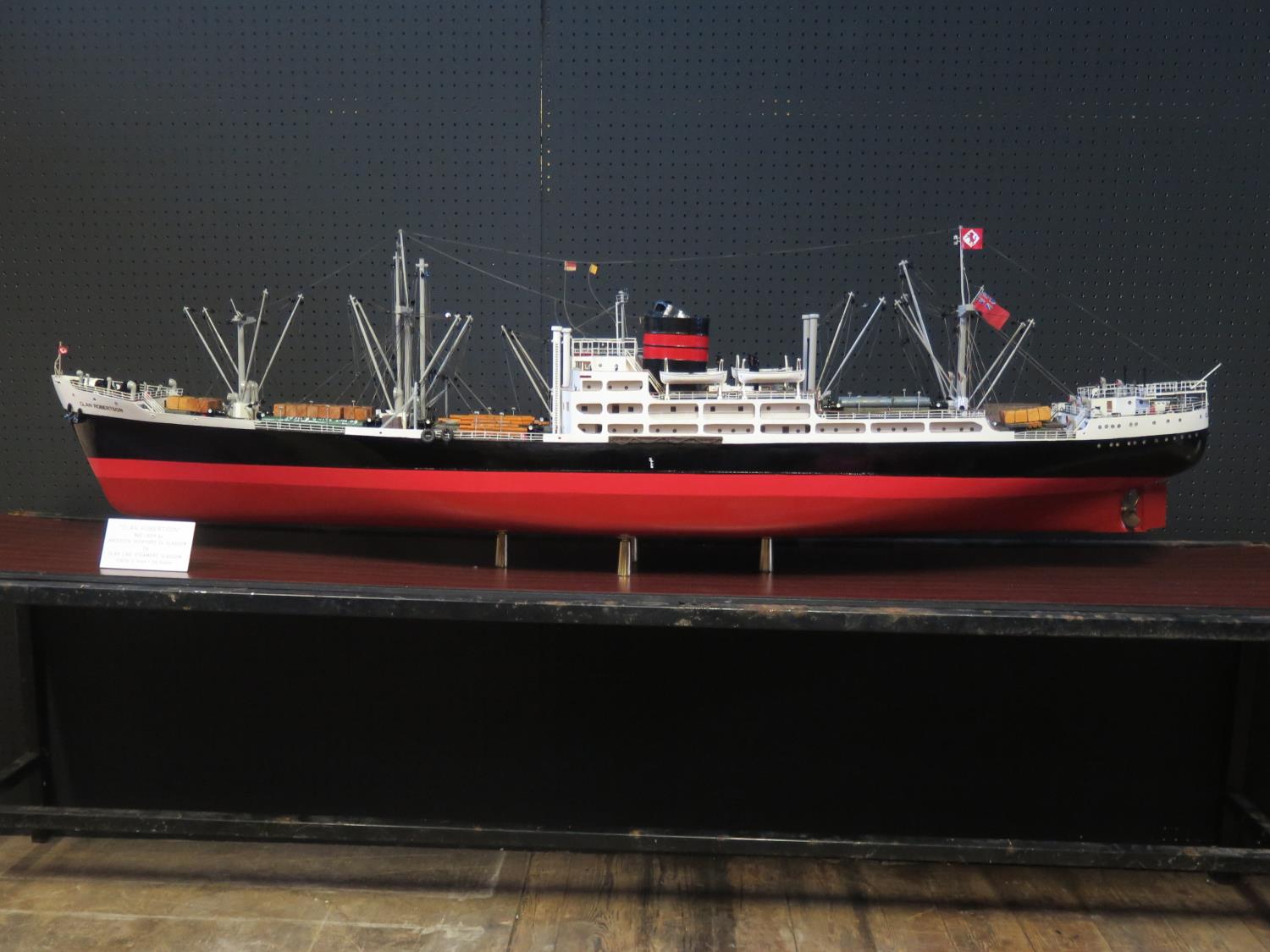 A Fine and Large Ship's Model of "CLAN ROBERTSON" Built 1954 by Greenock Dockyard Co. Glasgow for