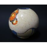 A Clarice Cliff Bizarre 370 Globe Vase in the Patina Tree pattern, 145cm