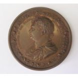 A Cased George IV Copper Coronation Medal 1821 by Thomason & Jones, 54mm diam.