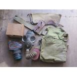 Mamrton British Army Gas Mask With Carry Bag marked 1940 & One Other