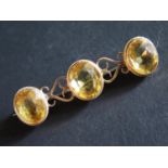 A 9ct Gold and Citrine Brooch, 7.8g, 54mm