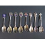 A Collection of Silver and Enamel and Silver Maritime Collector's Spoons, 150g