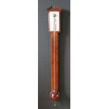A Rare Stick Barometer by George Adams _ The silvered brass scale calibrated from 27" to 31" with