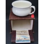 A Union Castle STIRLING CASTLE Chamber Pot in wooden container